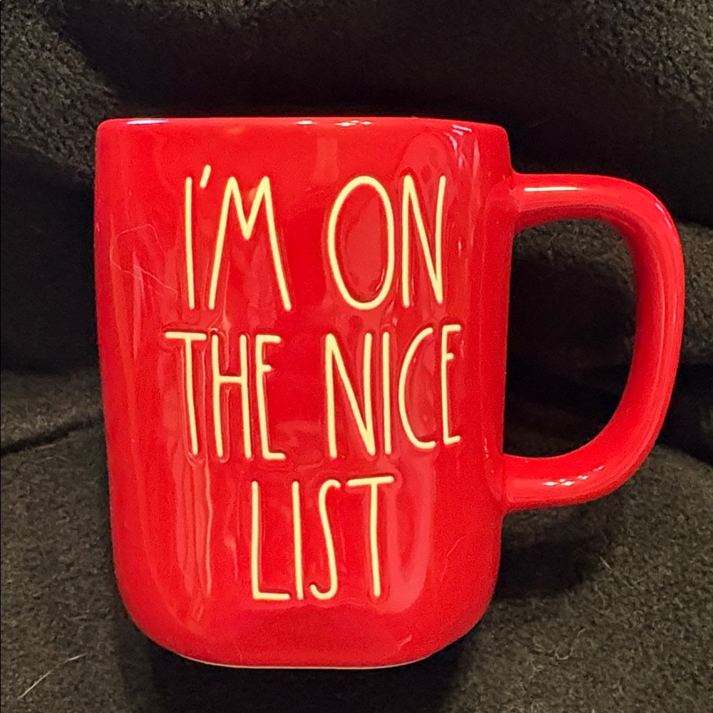 Rae Dunn “I’m On the Nice List” Holiday Christmas Red Mug